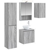 vidaXL Badrumsskåpsset 5 pcs Grå Sonoma 50 x 14,5 x 70 cm
