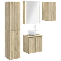 vidaXL Badrumsskåpsset 5 pcs Sonoma-ek 53 x 15,5 x 70 cm