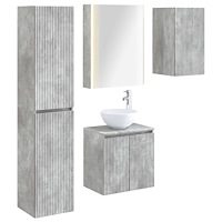 vidaXL Badrumsskåpsset 5 pcs Betonggrå 53 x 15,5 x 70 cm