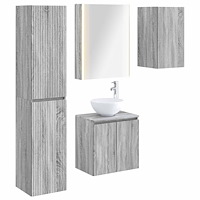 vidaXL Badrumsskåpsset 5 pcs Grå Sonoma 53 x 15,5 x 70 cm