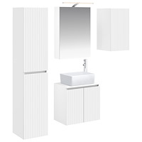 vidaXL Badrumsskåpsset 5 pcs Vit 50 x 14,5 x 70 cm Konstruerat trä