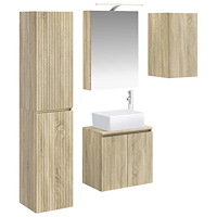 vidaXL Badrumsskåpsset 5 pcs Sonoma-ek 50 x 14,5 x 70 cm