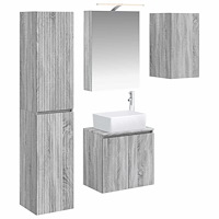 vidaXL Badrumsskåpsset 5 pcs Grå Sonoma 50 x 14,5 x 70 cm