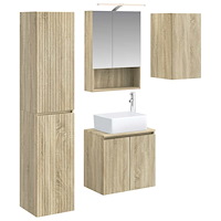 vidaXL Badrumsskåpsset 5 pcs Sonoma-ek 50 x 14,5 x 70 cm