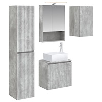 vidaXL Badrumsskåpsset 5 pcs Betonggrå 50 x 14,5 x 70 cm