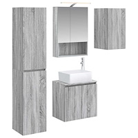 vidaXL Badrumsskåpsset 5 pcs Grå Sonoma 50 x 14,5 x 70 cm
