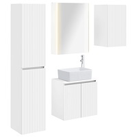 vidaXL Badrumsskåpsset 5 pcs Vit 53 x 15,5 x 70 cm Konstruerat trä