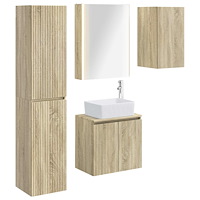 vidaXL Badrumsskåpsset 5 pcs Sonoma-ek 53 x 15,5 x 70 cm