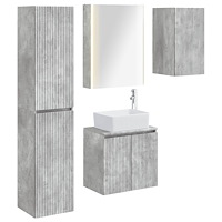 vidaXL Badrumsskåpsset 5 pcs Betonggrå 53 x 15,5 x 70 cm