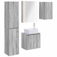 vidaXL Badrumsskåpsset 5 pcs Grå Sonoma 53 x 15,5 x 70 cm