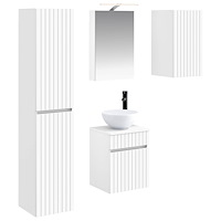 vidaXL Badrumsskåpsset 5 pcs Vit 40 x 10,5 x 60,5 cm Konstruerat trä