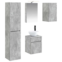 vidaXL Badrumsskåpsset 5 pcs Betonggrå 40 x 10,5 x 60,5 cm