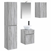 vidaXL Badrumsskåpsset 5 pcs Grå Sonoma 40 x 10,5 x 60,5 cm