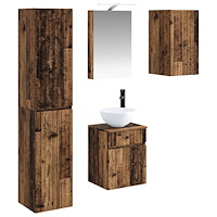 vidaXL Badrumsskåpsset 5 pcs Gammalt trä 40 x 10,5 x 60,5 cm