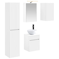 vidaXL Badrumsskåpsset 5 pcs Vit 43 x 16 x 62,5 cm Konstruerat trä