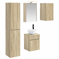 vidaXL Badrumsskåpsset 5 pcs Sonoma-ek 43 x 16 x 62,5 cm