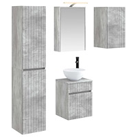vidaXL Badrumsskåpsset 5 pcs Betonggrå 43 x 16 x 62,5 cm