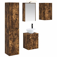 vidaXL Badrumsskåpsset 5 pcs Rökt ek 43 x 16 x 62,5 cm Konstruerat trä