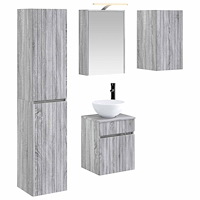 vidaXL Badrumsskåpsset 5 pcs Grå Sonoma 43 x 16 x 62,5 cm