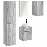 vidaXL Badrumsskåpsset 5 pcs Grå Sonoma 43 x 11,5 x 60,5 cm