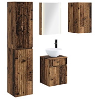 vidaXL Badrumsskåpsset 5 pcs Gammalt trä 43 x 11,5 x 60,5 cm