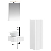 vidaXL Badrumsskåpsset 4 pcs Vit 40 x 10,5 x 60,5 cm Konstruerat trä
