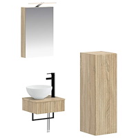 vidaXL Badrumsskåpsset 4 pcs Sonoma-ek 40 x 10,5 x 60,5 cm