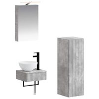 vidaXL Badrumsskåpsset 4 pcs Betonggrå 40 x 10,5 x 60,5 cm
