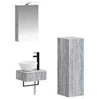 vidaXL Badrumsskåpsset 4 pcs Grå Sonoma 40 x 10,5 x 60,5 cm