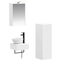 vidaXL Badrumsskåpsset 4 pcs Vit 43 x 16 x 62,5 cm Konstruerat trä