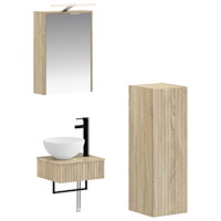 vidaXL Badrumsskåpsset 4 pcs Sonoma-ek 43 x 16 x 62,5 cm