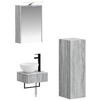 vidaXL Badrumsskåpsset 4 pcs Grå Sonoma 43 x 16 x 62,5 cm