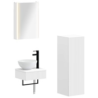 vidaXL Badrumsskåpsset 4 pcs Vit 43 x 11,5 x 60,5 cm Konstruerat trä