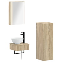 vidaXL Badrumsskåpsset 4 pcs Sonoma-ek 43 x 11,5 x 60,5 cm