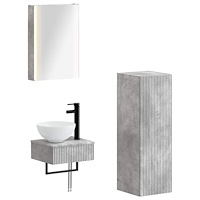 vidaXL Badrumsskåpsset 4 pcs Betonggrå 43 x 11,5 x 60,5 cm