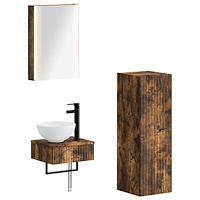 vidaXL Badrumsskåpsset 4 pcs Rökt ek 43 x 11,5 x 60,5 cm