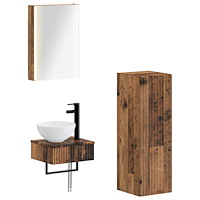 vidaXL Badrumsskåpsset 4 pcs Gammalt trä 43 x 11,5 x 60,5 cm