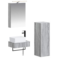 vidaXL Badrumsskåpsset 4 pcs Grå Sonoma 50 x 14,5 x 70 cm