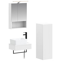 vidaXL Badrumsskåpsset 4 pcs Vit 50 x 14,5 x 70 cm Konstruerat trä