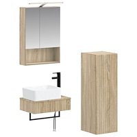 vidaXL Badrumsskåpsset 4 pcs Sonoma-ek 50 x 14,5 x 70 cm