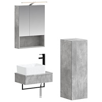vidaXL Badrumsskåpsset 4 pcs Betonggrå 50 x 14,5 x 70 cm