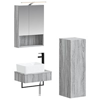 vidaXL Badrumsskåpsset 4 pcs Grå Sonoma 50 x 14,5 x 70 cm