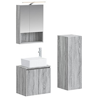 vidaXL Badrumsmöbelset 4 pcs Grå Sonoma Konstruerat trä och glas