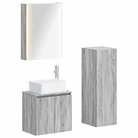 vidaXL Badrumsmöbelset 4 pcs Grå Sonoma Konstruerat trä och glas