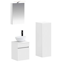 vidaXL Badrumsmöbelset 4 pcs Vit Konstruerat trä och glas