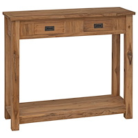 vidaXL Konsolbord Naturlig 90 x 30 x 80 cm Massivt teakträ