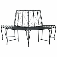vidaXL Trädbänk 4-Antal sittplatser 160 x 80 x 89 cm Stål Svart