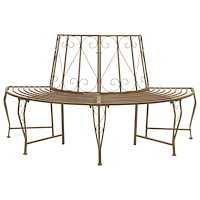 vidaXL Trädbänk 4-Antal sittplatser 160 x 80 x 89 cm Stål Antikbrun