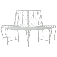 vidaXL Trädbänk 4-Antal sittplatser 160 x 80 x 89 cm Stål Antik vit