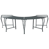 vidaXL Trädbänk 4-Antal sittplatser 160 x 80 x 44 cm Stål Silvergrå